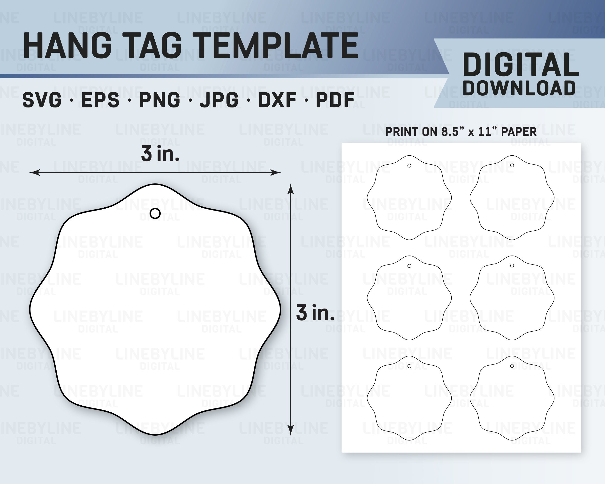 Scallop Gift Tag Template SVG, Hang Tag Template, Blank Gift Tag Template, Gift Tag SVG, Gift ...