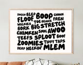 Dog Lingo Poster, Dog Print Poster, Dog Poster, Dog Language Poster, Funny Dog Poster Dog Wall Art, Minimalistic Pet Art, Dog Mom Gift