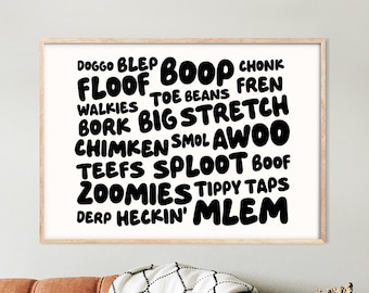 Dog Lingo Poster, Dog Print Poster, Dog Poster, Dog Language Poster, Funny Dog Poster Dog Wall Art, Minimalistic Pet Art, Dog Mom Gift