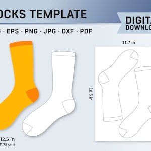 Modèle de chaussette, chaussette canva modèle, modèle de chaussette vierge, maquette de chaussette, modèle de chaussettes, modèle de chaussettes imprimables, chaussettes SVG, chaussettes PNG