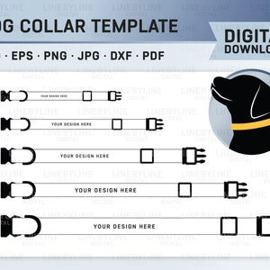 Dog Collar Template, Dog Collar Printable, Dog Collar Canva, Cat Collar Template, Pet Collar Template, Pet Collar Sublimation, Blank Collar