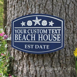 Customizable CNC PVC Airbnb Welcome Sign / Outdoor Name Beach House Cottage Weatherproof Nautical Seaside Starfish Cabin Driveway Sign