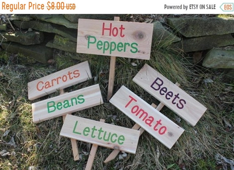 Rustic Cedar Garden Signs Plant Markers Garden Signs Wood Etsy