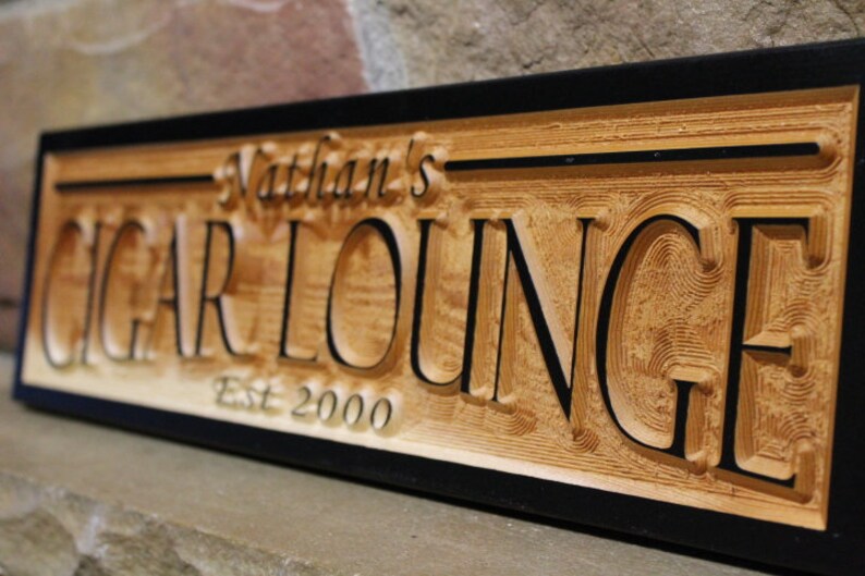 rustic wedding decor personalized cigar lounge sign smoking room decor groomsmen gift last name sign custom bar sign