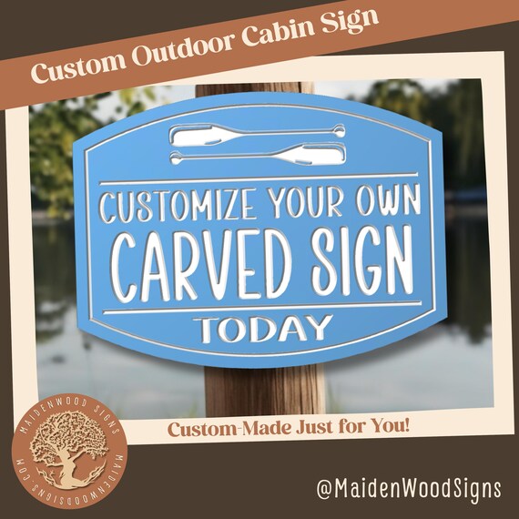 Custom Carved Lake Cabin Sign: Rustic Outdoor PVC Decor