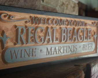 custom bar sign, boyfriend gift, personalized sign, husband gift, man cave sign, mens gift, custom wood sign, home bar decor, reception sign