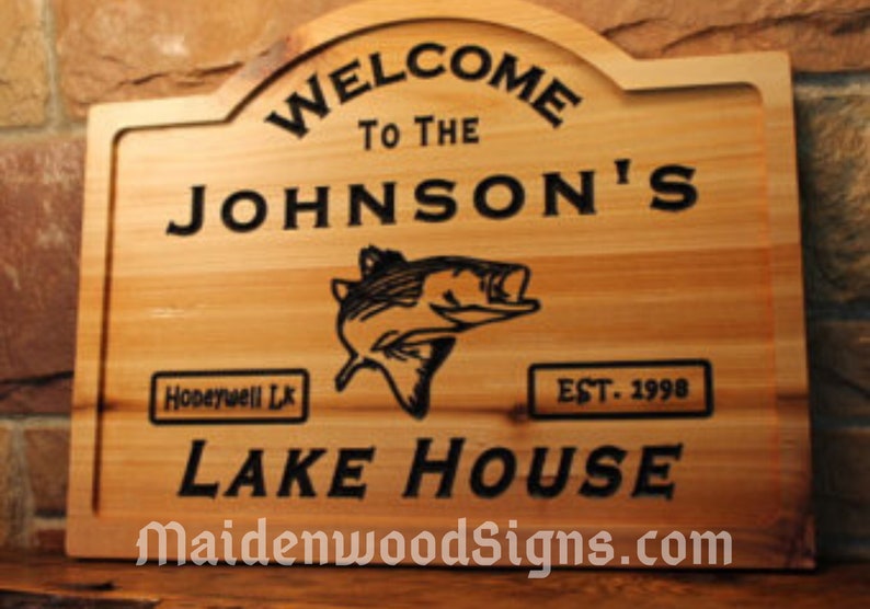Personalized Lake House Sign Custom Wood Lake House Sign Etsy