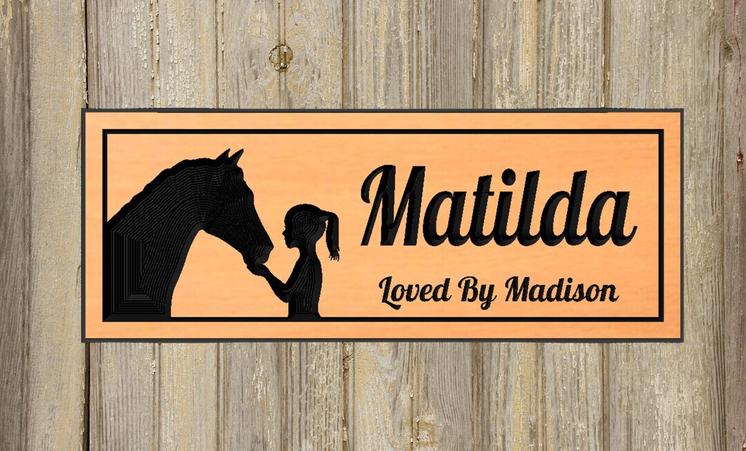Horse Name Stall Sign / Barn Name Plate Engraved Plaque / Equestrian