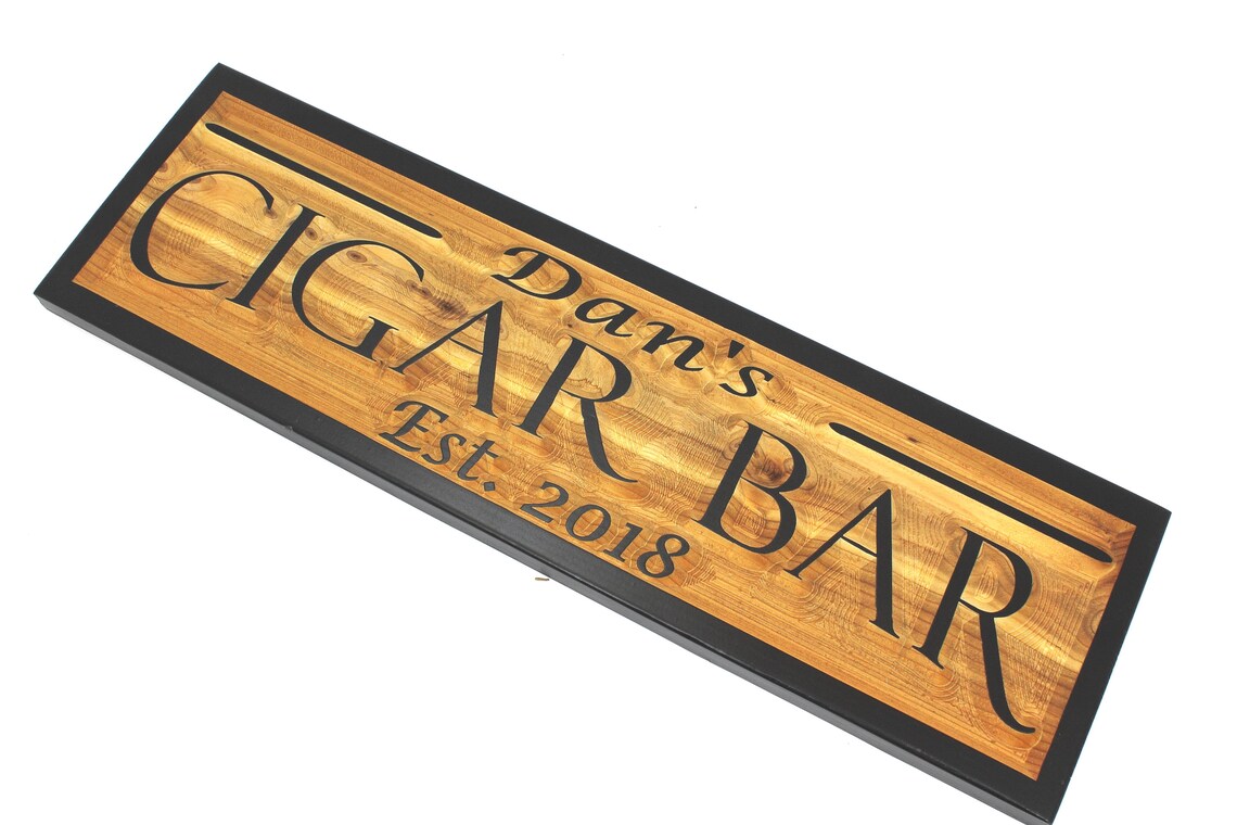 Cigar bar sign custom name sign personalized signs wood Etsy