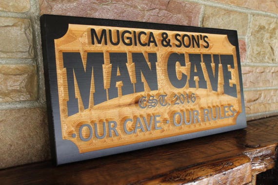 Personalized Rustic Bar Signs Man Cave Custom Home Sign Carved Wood Decor Decoration Wooden