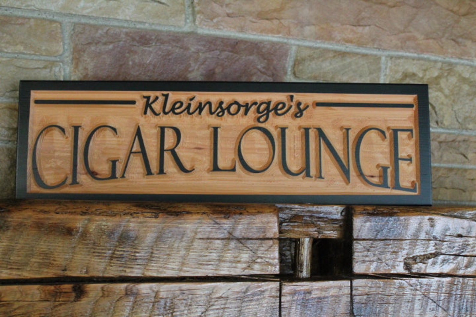 Personalized cigar lounge sign custom wood signs bar rustic | Etsy