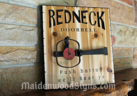 Redneck Doorbell Sign: Funny Carved Wooden Gag Gift - Etsy
