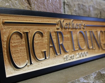 cigar bar sign, custom name sign, wood wall art, boyfriend gift, cigar lounge sign, reception sign, wedding bar signs, personalized signs