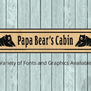 Custom Carved Cedar Cabin Sign: Papa Bear Decor