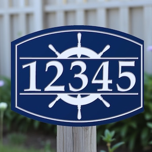 Customizable Weatherproof Beach House Number Address Signs / Engraved CNC PVC Outdoor Sign /  Nautical Lake House Cabin Driveway Entrance
