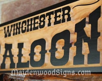 Custom Bar Sign Old West Rustic Bar Décor  / Southwestern Décor Man Cave Sign / Western Wedding Bar Signs Cowboy Gift / Western Town Signs