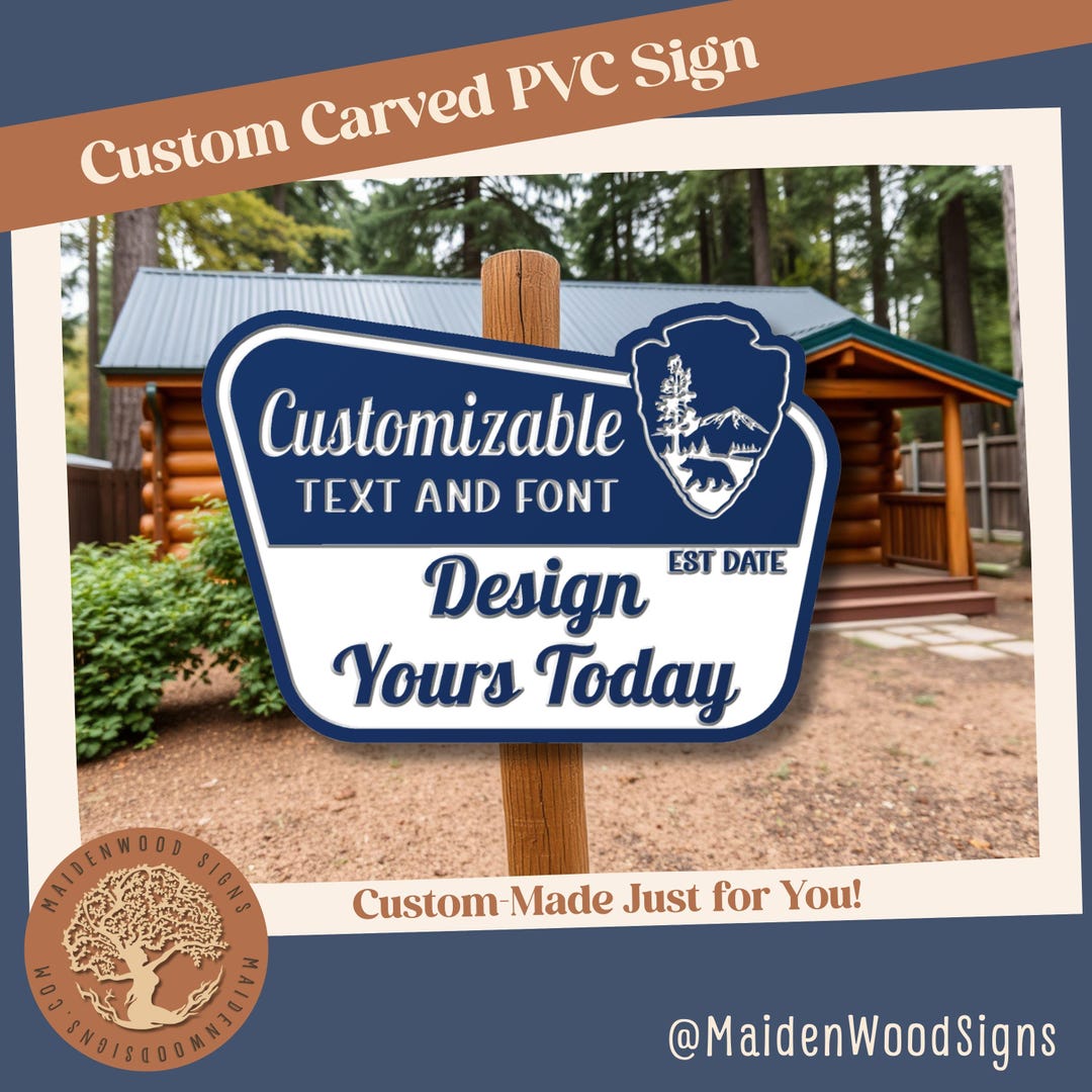 Custom Carved Camp Sign: Bear Design, Personalized PVC Cabin Plaque - Etsy
