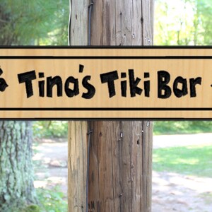 Custom Tiki Bar Sign Nautical Tiki Bar Decor / Backyard Outdoor Sign Home Bar Decor / Carved Wooden Custom Name Sign