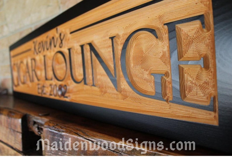 rustic wedding decor personalized cigar lounge sign smoking room decor groomsmen gift last name sign custom bar sign