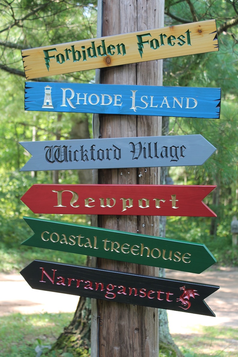 Directional Destination Fantasy Sign Post Signs / Custom Etsy
