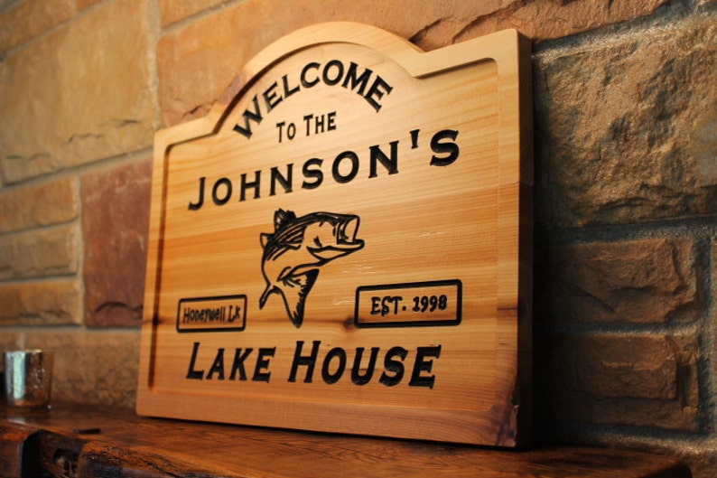 Personalized Lake House Sign Custom Wood Lake House Sign Etsy