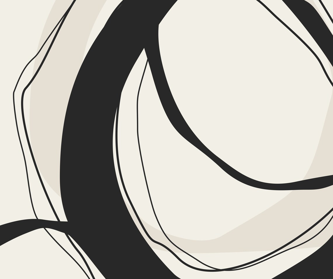 Abstract shapes art in black and white Downloadable art print Etsy