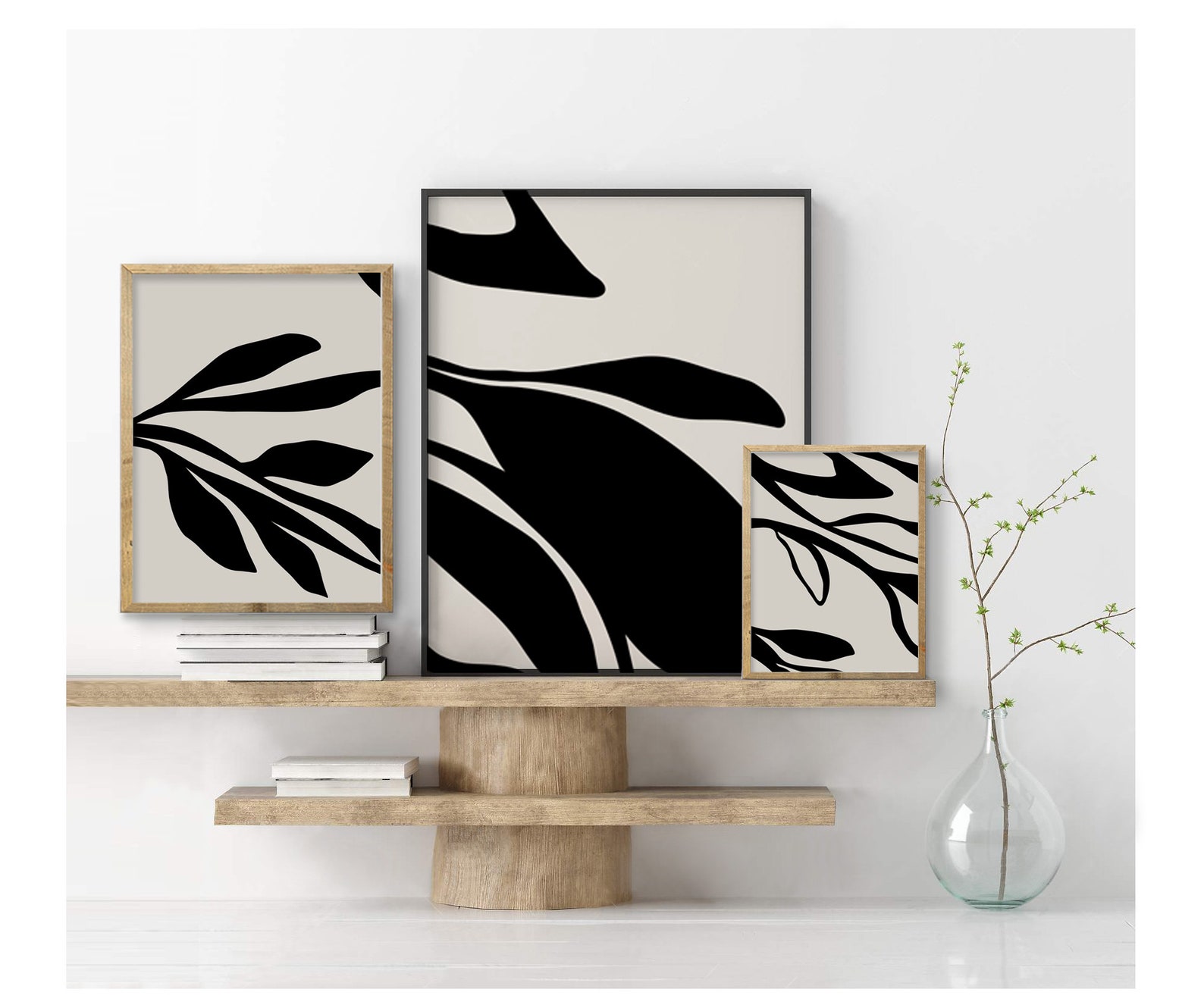 Minimalist Neutral Set of 3 Printable Botanical Design Wall Art, Three ...