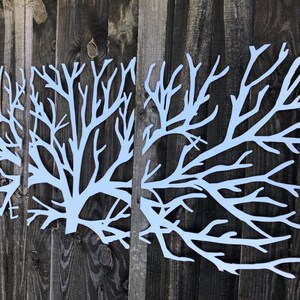 Metal Wall Art Decor 3D Sculpture 3 Piece Tree Brunch Modern Fireplace ...
