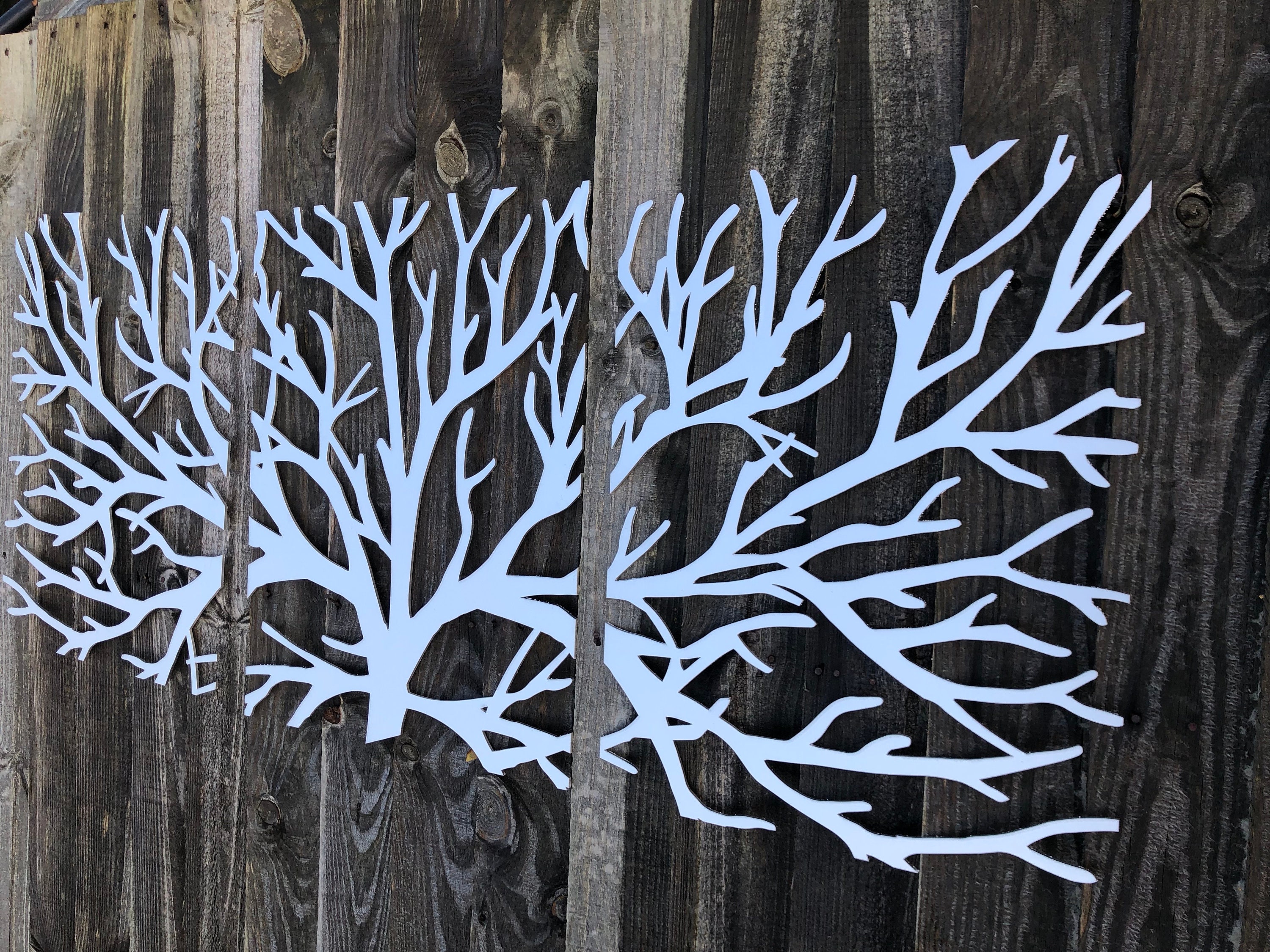 Metal Wall Art Decor 3D Sculpture 3 Piece Tree Brunch Modern Etsy UK