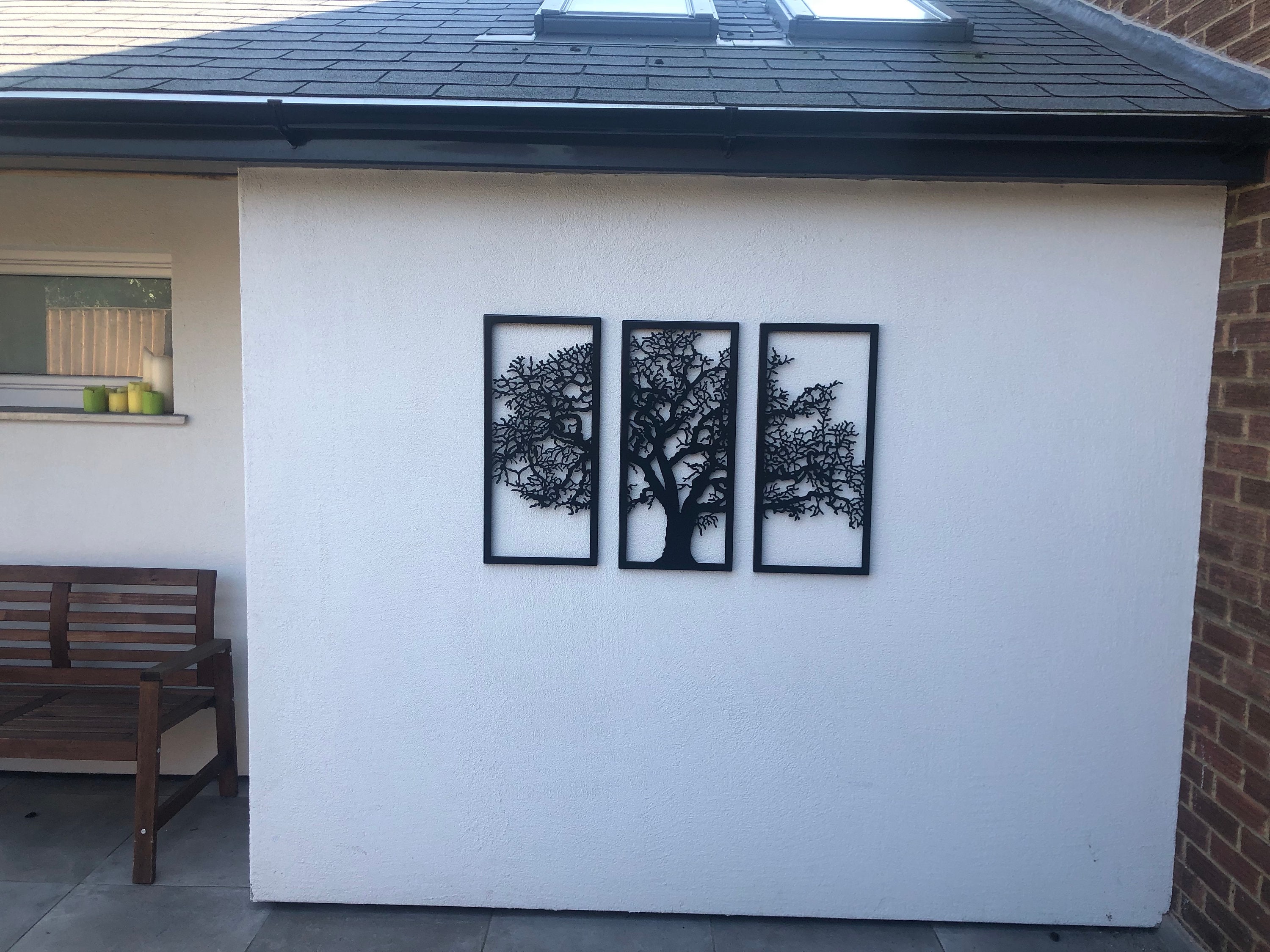 Metal Wall Art Decor 3D Sculpture 3 Piece Oak Tree Modern Etsy UK