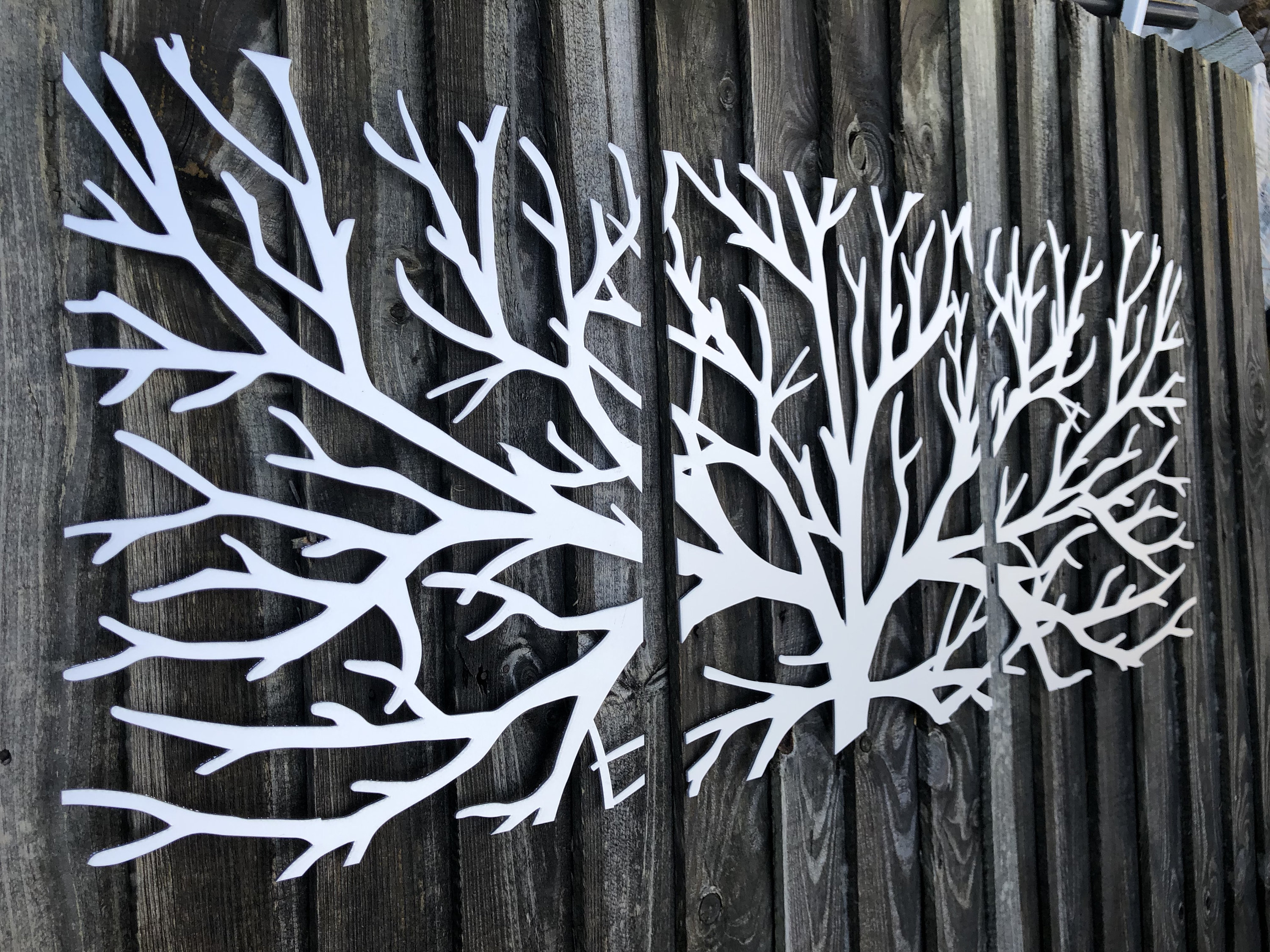 Metal Wall Art Decor 3D Sculpture 3 Piece Tree Brunch Modern Etsy UK