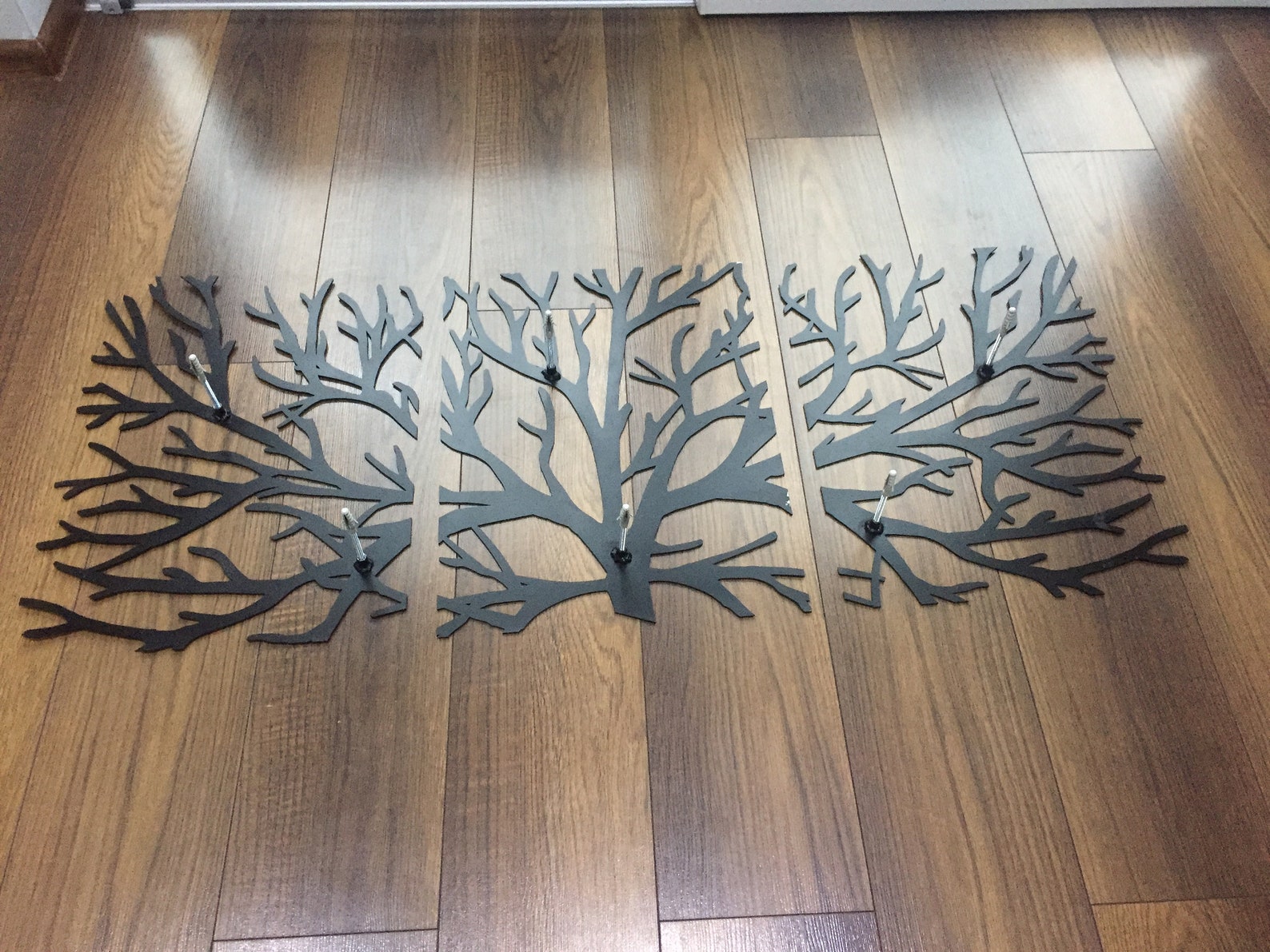 Metal Wall Art Decor 3D Sculpture 3 Piece Tree Brunch Modern - Etsy UK