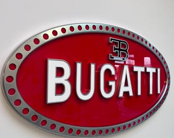 BUGATTI Logo Emblem Heritage 47” office , garage , man cave. Chiron ,Veyron