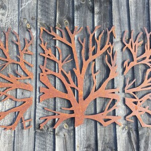 Metal Wall Art Decor 3D Sculpture 3 Piece Tree Brunch Modern Fireplace ...