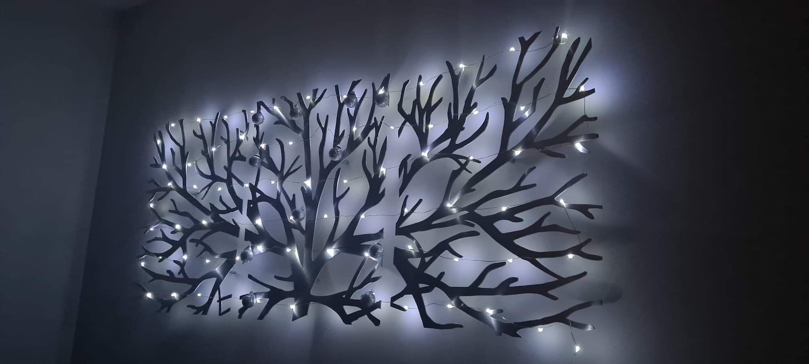 Metal Wall Art Decor 3D Sculpture 3 Piece Tree Brunch Modern Etsy UK