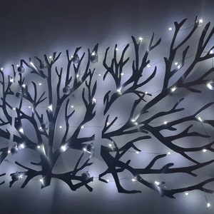 Metal Wall Art Decor 3D Sculpture 3 Piece Tree Brunch Modern Fireplace ...
