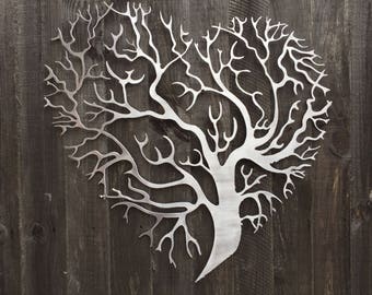 Metal Wall Art Decor 3D Sculpture Tree Of Life Love