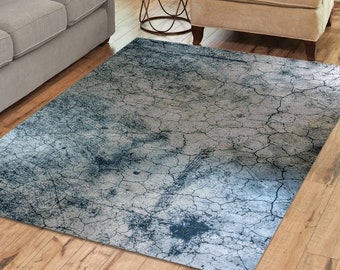Industrial style distressed concrete area rug. Indoor or Outdoor Rug 2x3 to 8x10 Rectangle. Round Rug and Hallway or Patio Runner