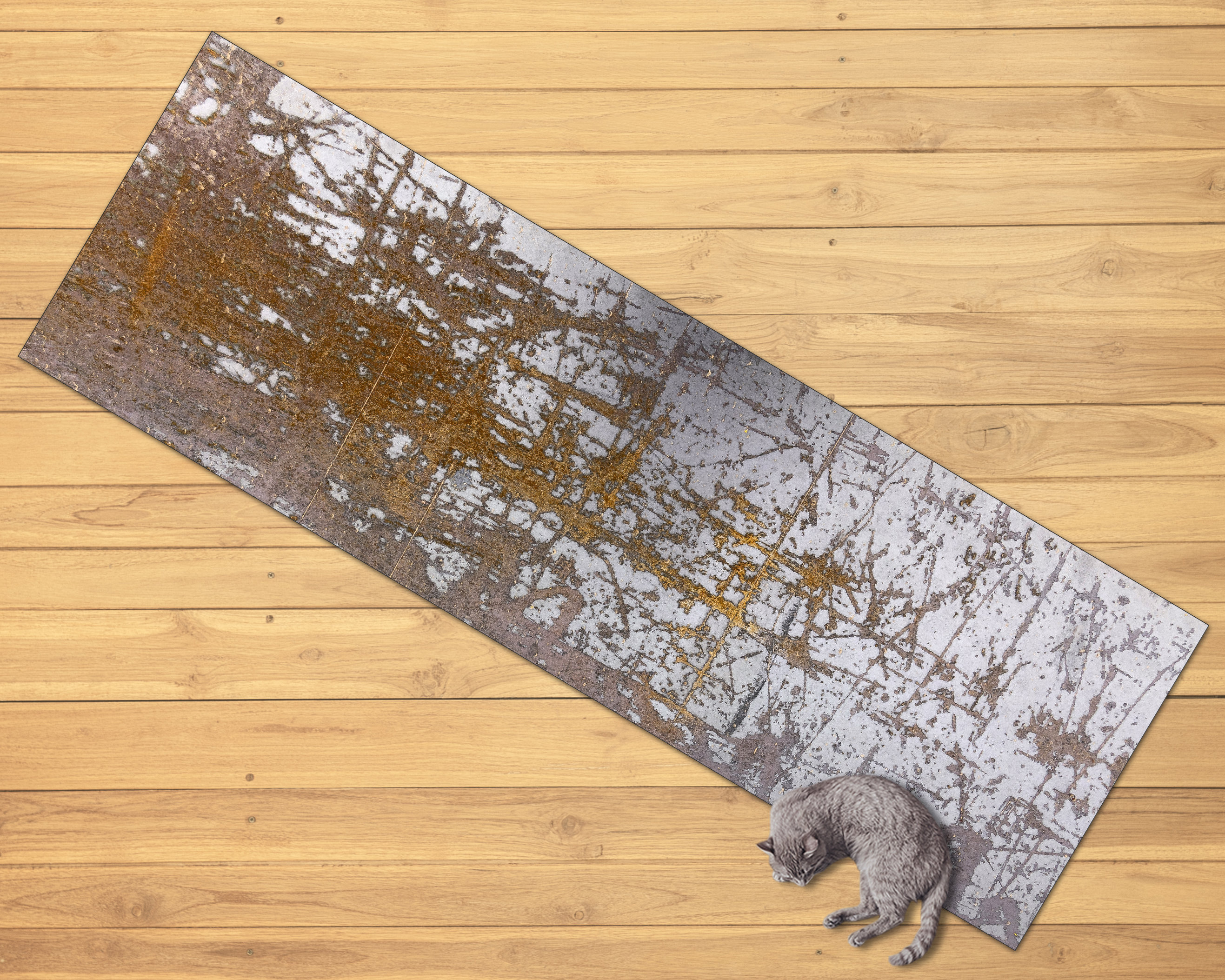 Industrial Style Distressed Concrete Area Rug. Indoor or Outdoor
