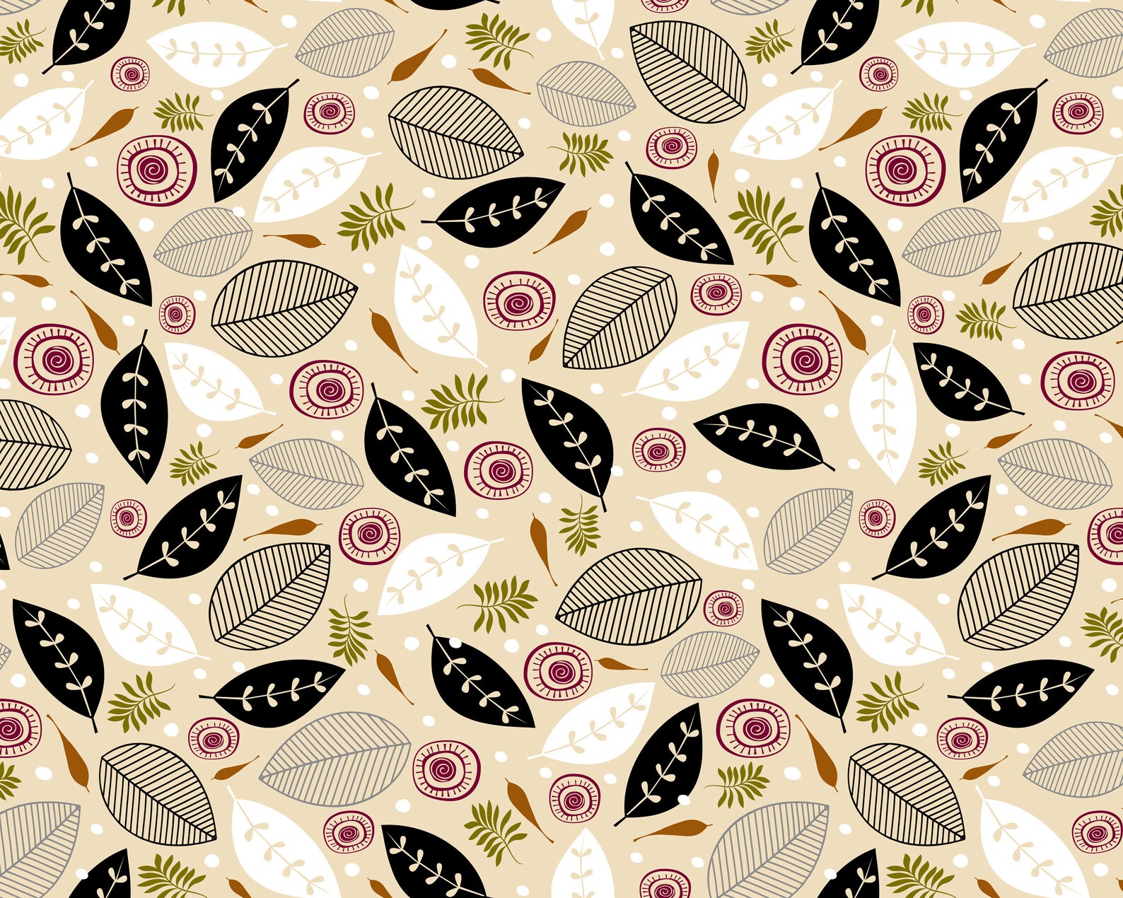 Abstract leaf pattern luxury fabric by the meter. Cotton Etsy