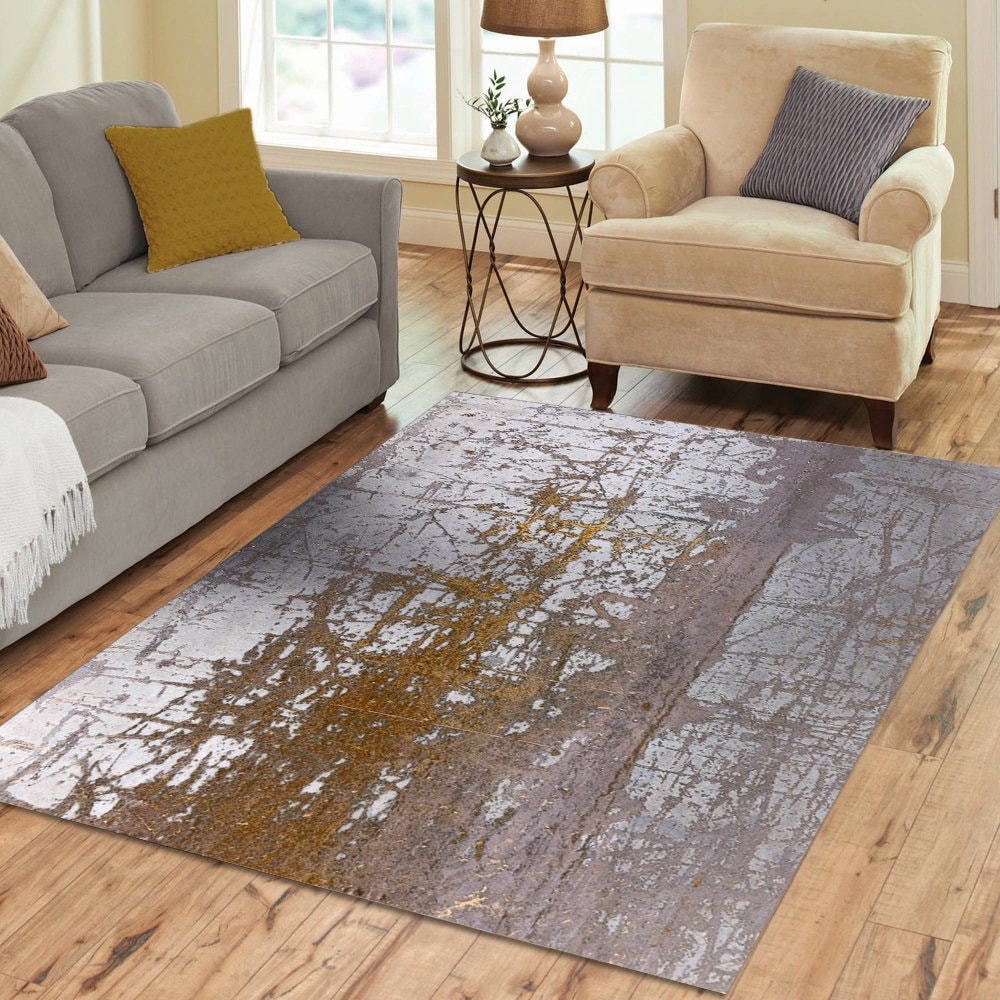 Modern Industrial Concrete Design Area Rug, Indoor or Outdoor Rug