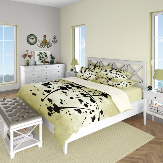 Abstract Ink Spatter Duvet Cover Or Comforter Bedding Set Etsy