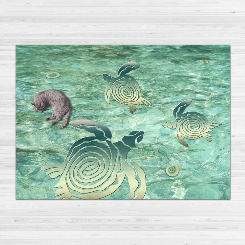 Sea Turtle Area Rug Turquoise Bathmat Baby Boy Image 0