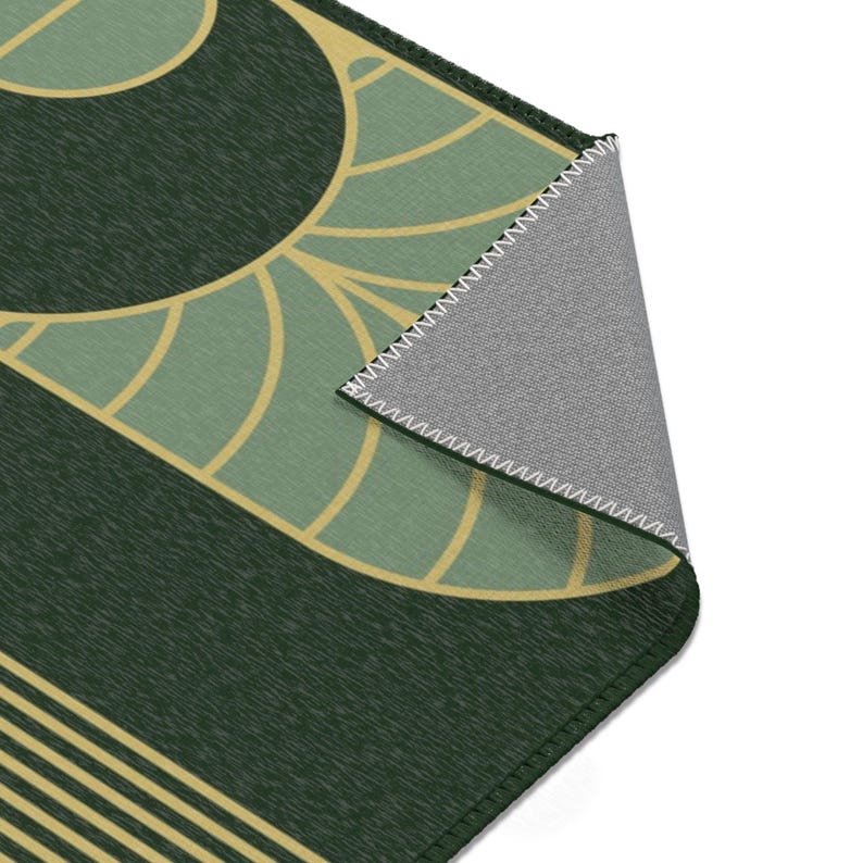 Minimalist Forest Green Art Deco Rug, Indoor Outdoor 3x2 to 7x5 - Etsy