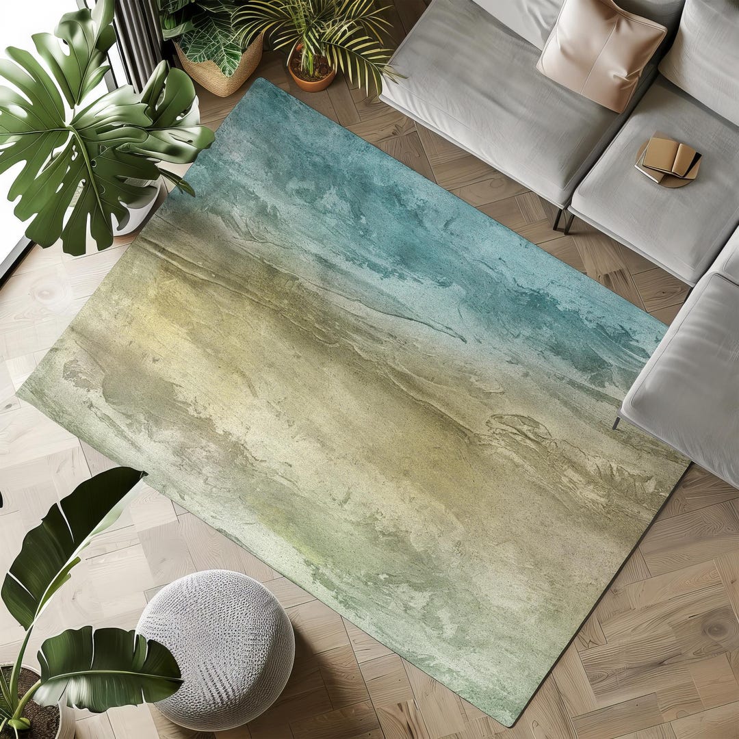 Ocean Texture Rug Textured Ocean Beach Rug, Coastal Decor, Indoor Outdoor Rug 3x2 to 7x5 ...