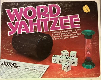 Vintage 1980 WORD YAHTZEE juego de E S Lowe