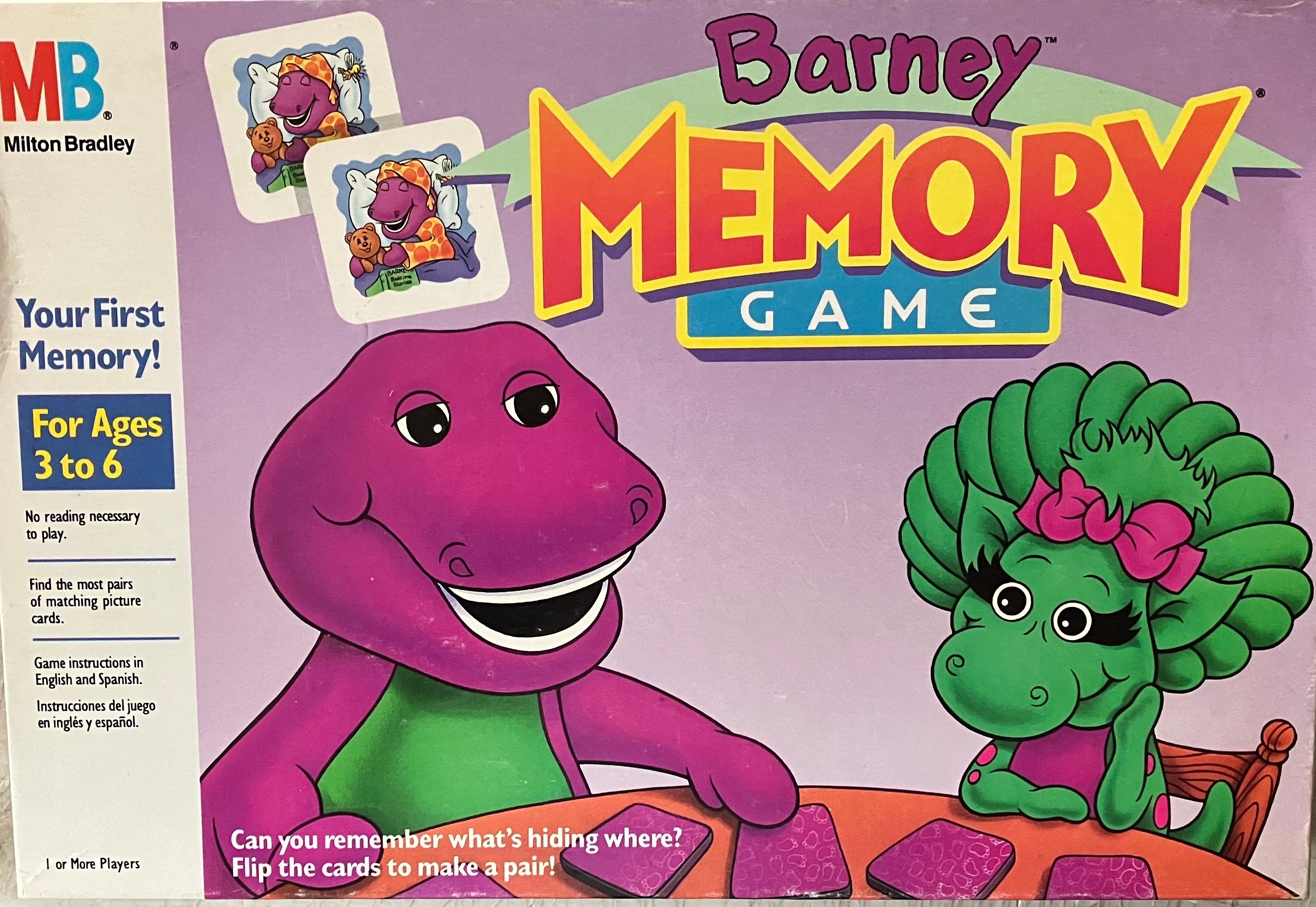 Vintage 1993 Barney MEMORY GAME by Milton Bradley - Etsy
