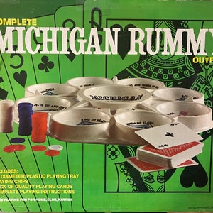 Vintage 1969 MICHIGAN RUMMY GAME by Transogram Company Inc