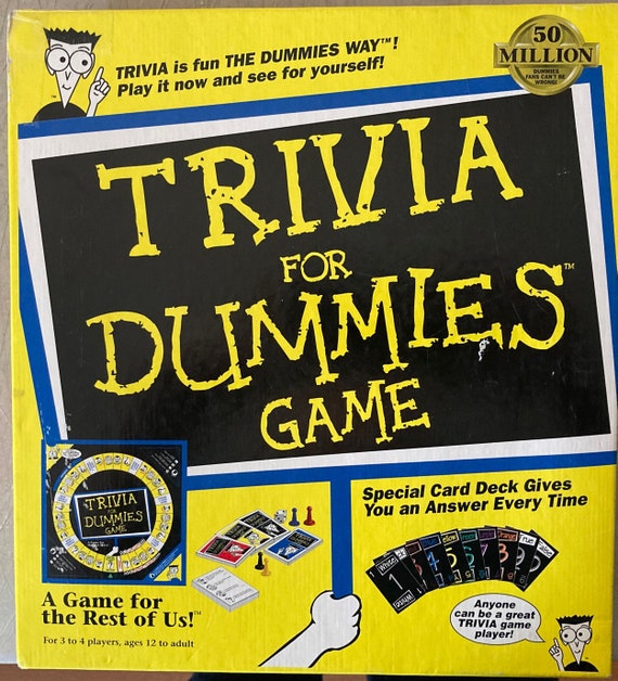 Vintage 1998 TRIVIA for DUMMIES GAME by Pressman Toy Etsy
