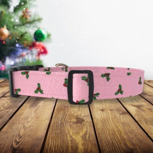 Roze Hulst Kerst Halsband - Hond Halsband Meisje